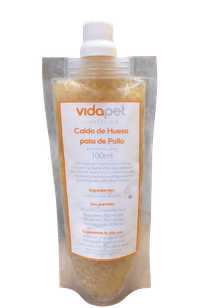 Empaque oficial del caldo de hueso de pata de pollo de Vidapet