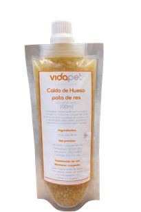Empaque oficial del caldo de hueso de pata de res de Vidapet