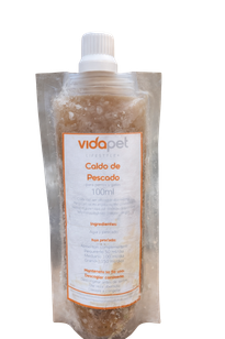 Empaque oficial del caldo de hueso de pescado de Vidapet